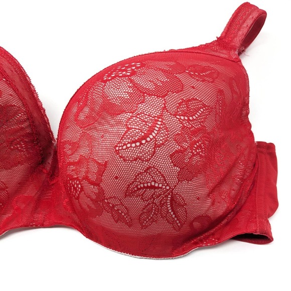 Cacique Bra Womens 44DD Balconette Modern Lace Red - Picture 3 of 8